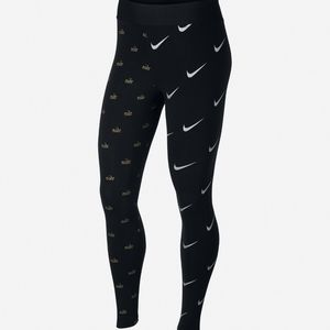 Nike black metallic sportswear leggings XS